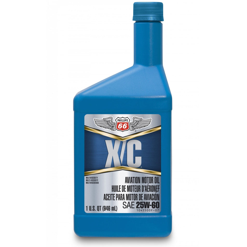 1045500 PHILLIPS 66 X/C AVIATION OIL 25W60, 1 quart