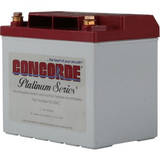 CONCORDE RG-25XC PLATINUM SERIES SEALED LEAD ACID AIRCRAFT BATTERY